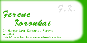 ferenc koronkai business card